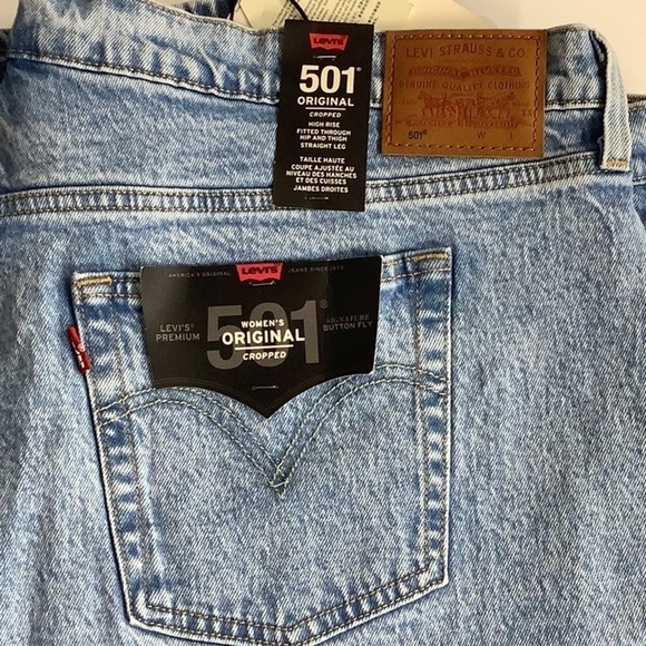 Levi’s 501 Original High Rise Cropped Jeans Size 22 New With Tags - Picture 6 of 10